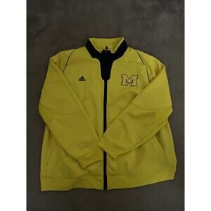 Michigan Wolverines Jacket Men 4XL Yellow Adidas Full Zip Track Pockets Big Blue